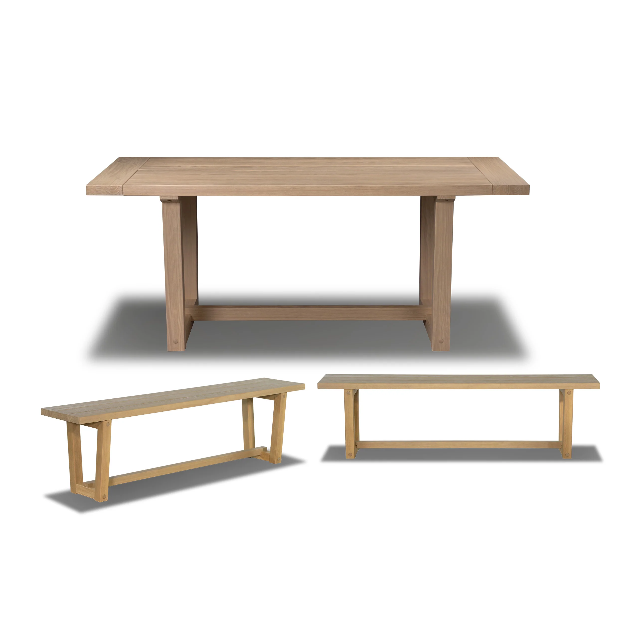 Cascais 72" Table & Bench Dining Set (3-piece) - Image 15