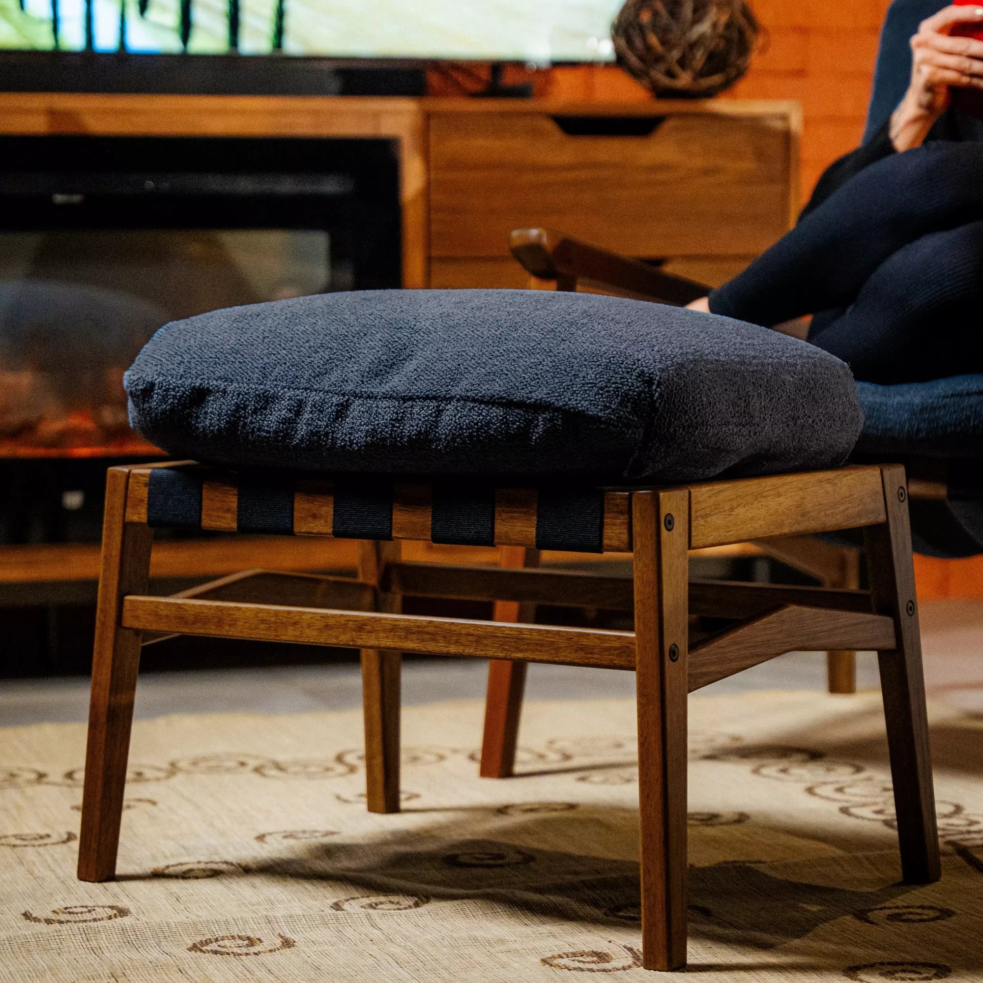 Mid Century Rocking Chair + Ottoman - Image 133