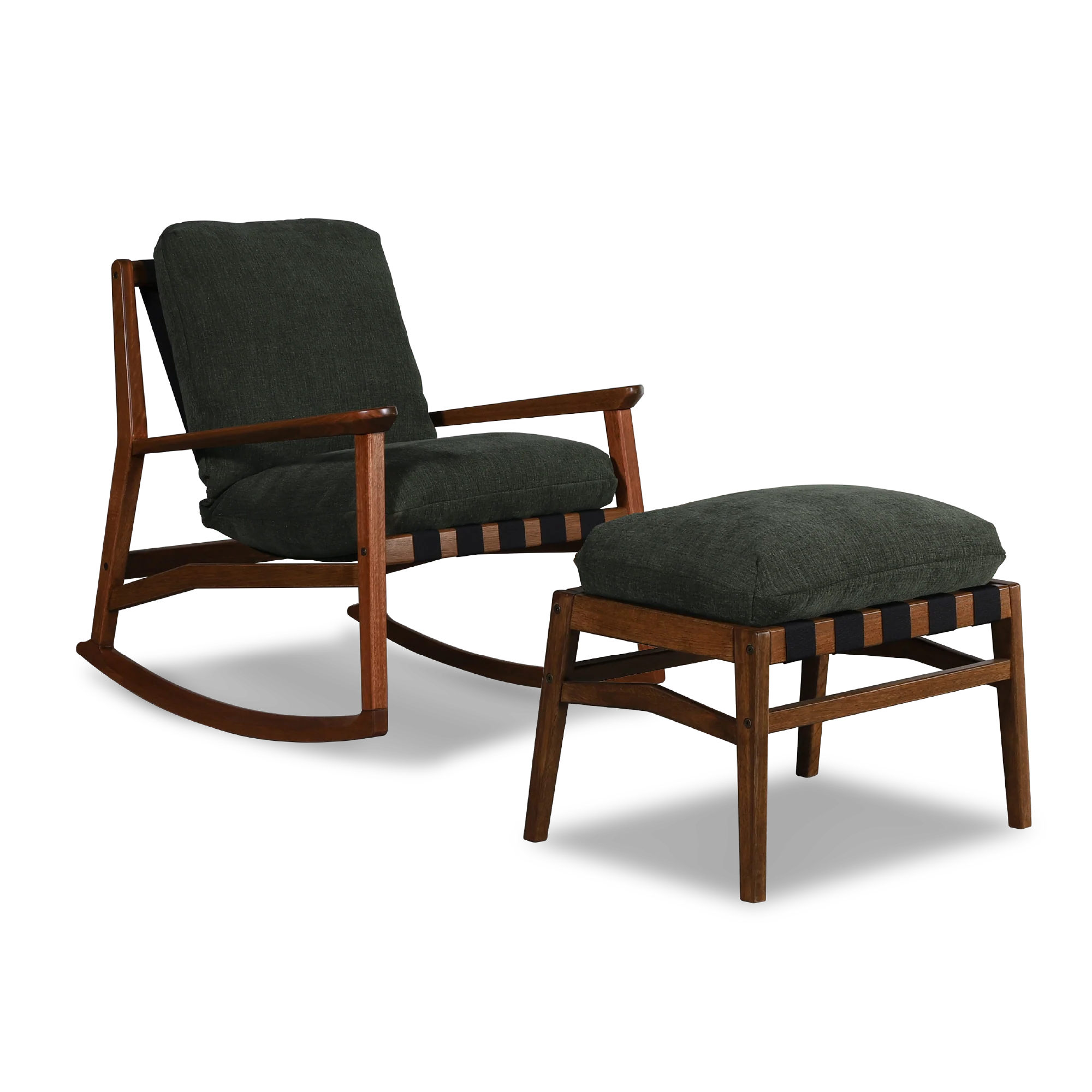 Mid Century Rocking Chair + Ottoman - Image 135